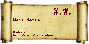 Weis Netta névjegykártya